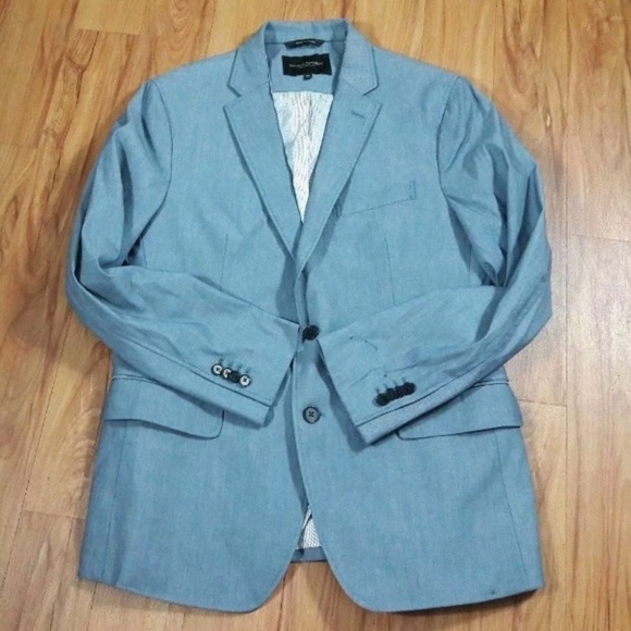 *SOLD* Banana Republic Men's Chambray Blue Blazer - Picture 2 of 8